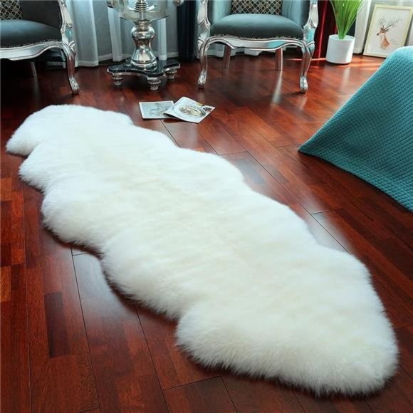 Sheepskin Area Rug Wool Rug Fur Carpet Fluffy Shaggy Fur Rug for Living Room